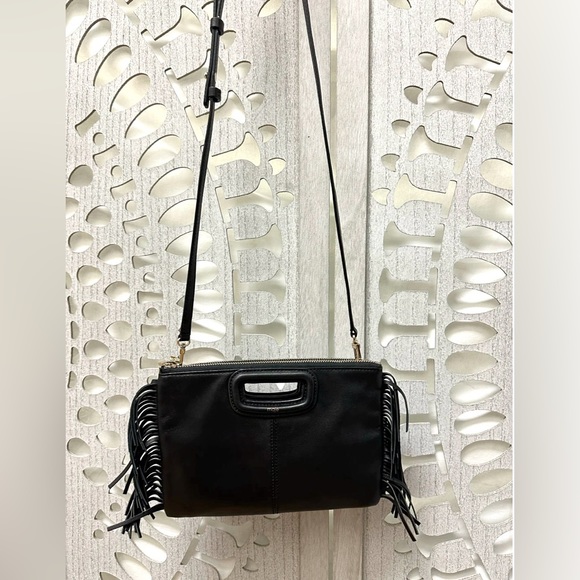 MAJE - M Duo Black Leather Crossbody / Clutch - Picture 12 of 15